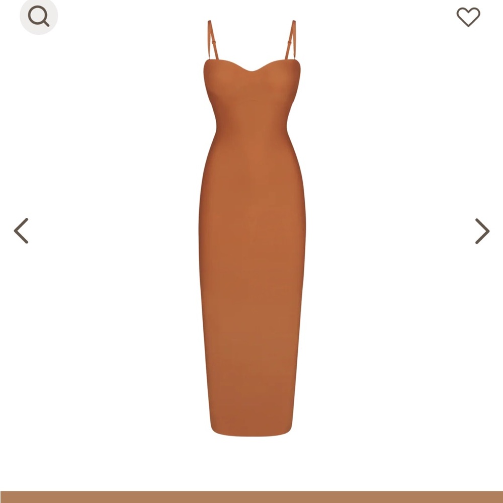 SKIMS BODY UNDERWIRE LONG DRESS | BRONZE / XXS NWT